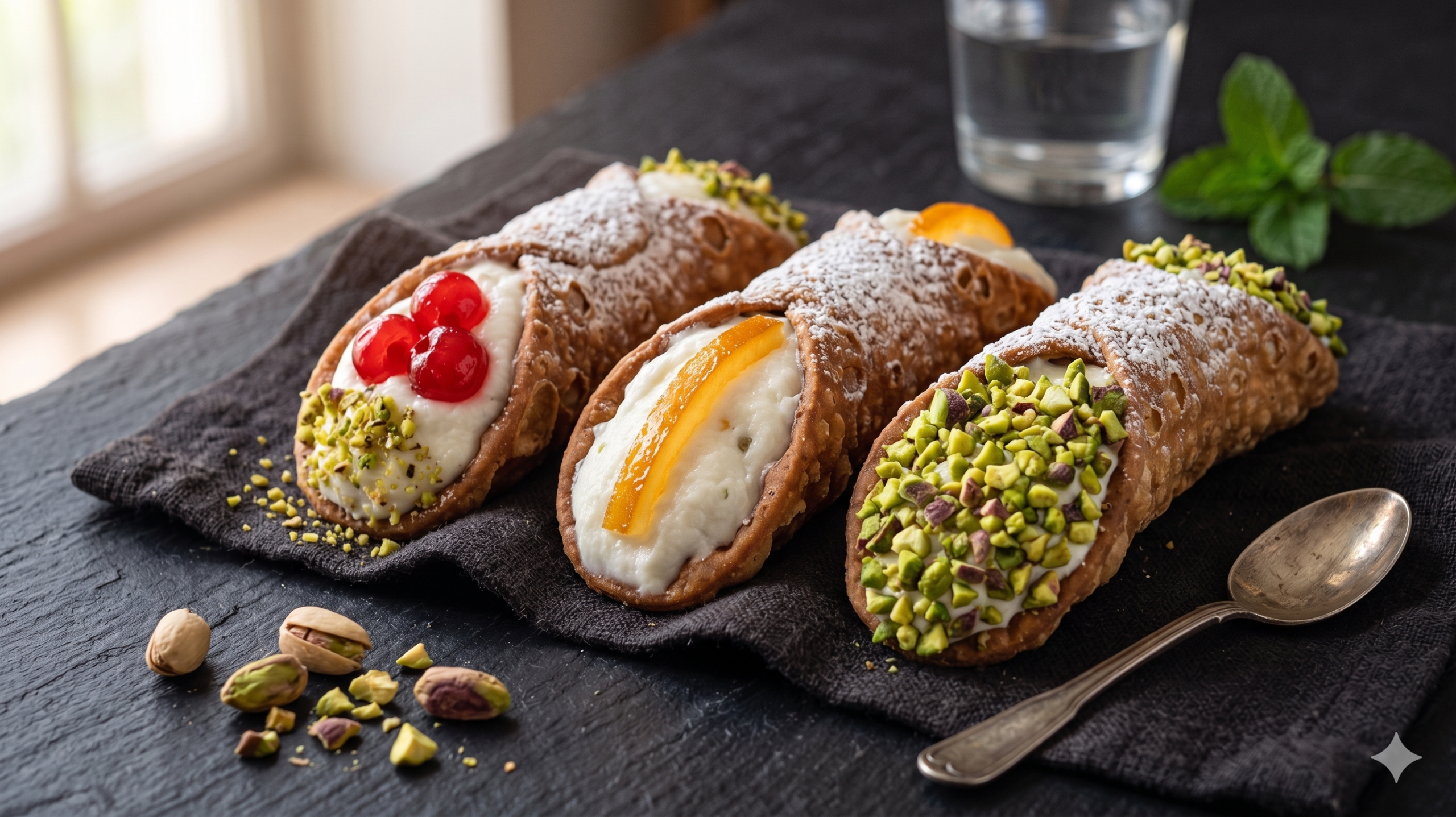 Sicilian Cannolo with ricotta and pistachio